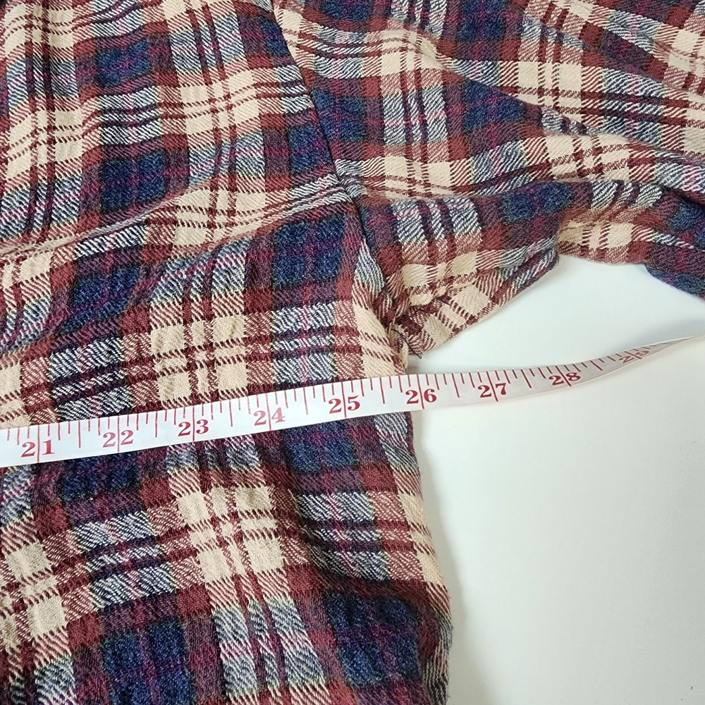 Free People Northern Bound Tunic Top Women's L Plaid Flannel Country Cozy - Picture 7 of 10